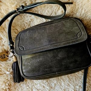 GiGi New York Square Olive Leather Crossbody Bag